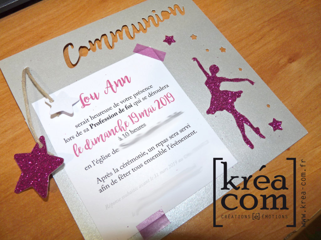 faire part danse classique communion