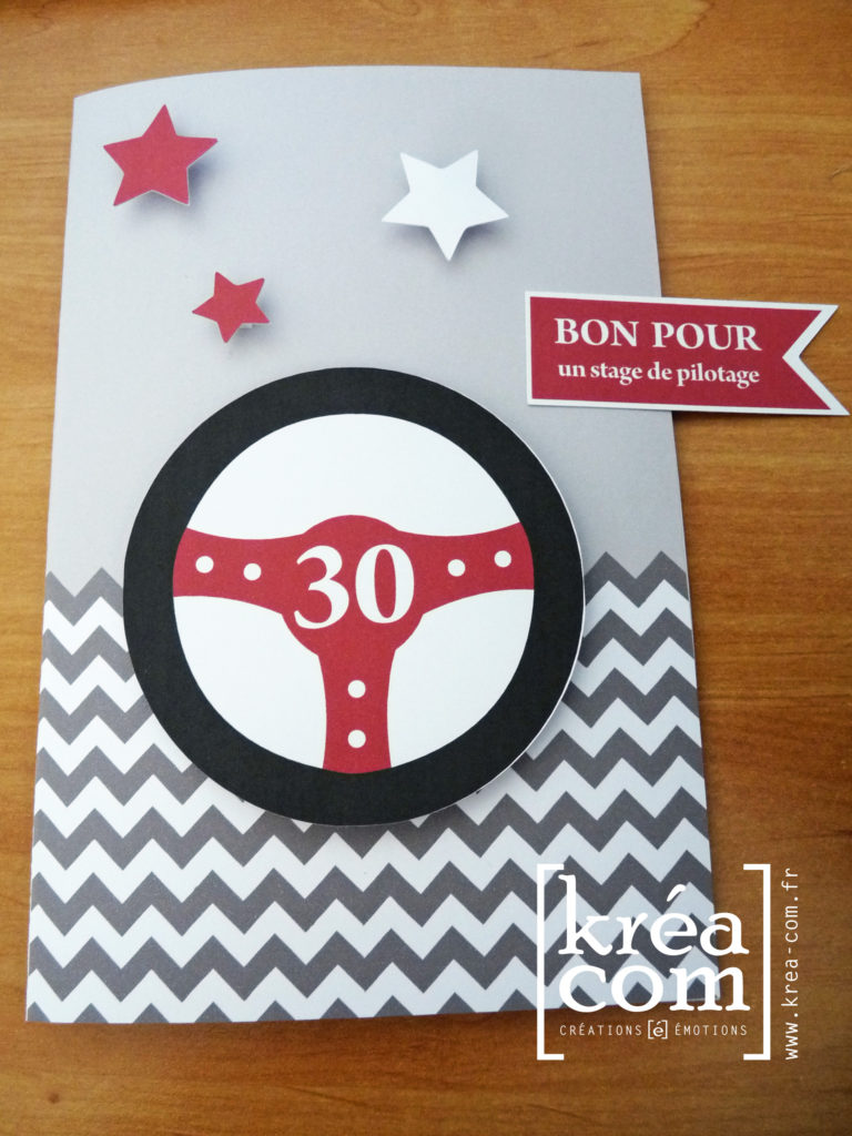 Carte Anniversaire Bon Pour Stage Pilotage 30 Ans Rouge Gris Voiture Krea Com